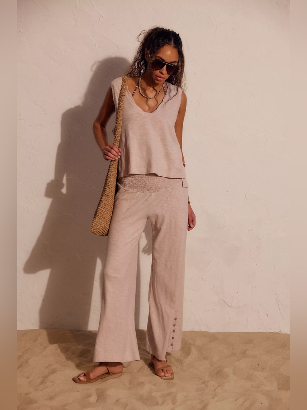 Free People Keep It Cool Co-Ord Set in Gray Lilac